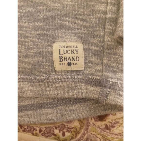 Lucky Brand Long Sleeve Button up Neck Pullover-Very Good - Picture 2 of 6